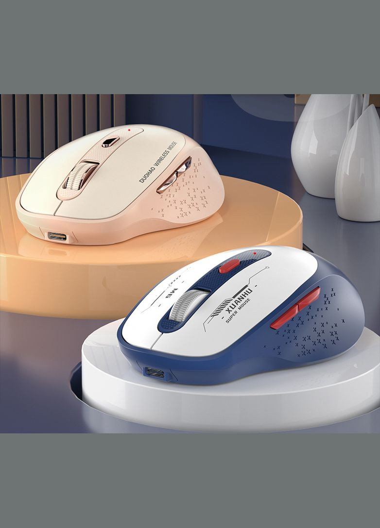 Акумуляторна безпровідна мишка M6 Синя (Bluetooth 4.0/5.1 + 2,4 Гц) Duohao (302974807)