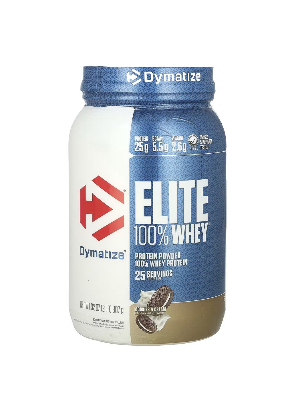 Протеїн Dymatize Elite 100% Whey Protein 907 g (Cookies cream) Dymatize Nutrition (304030369)