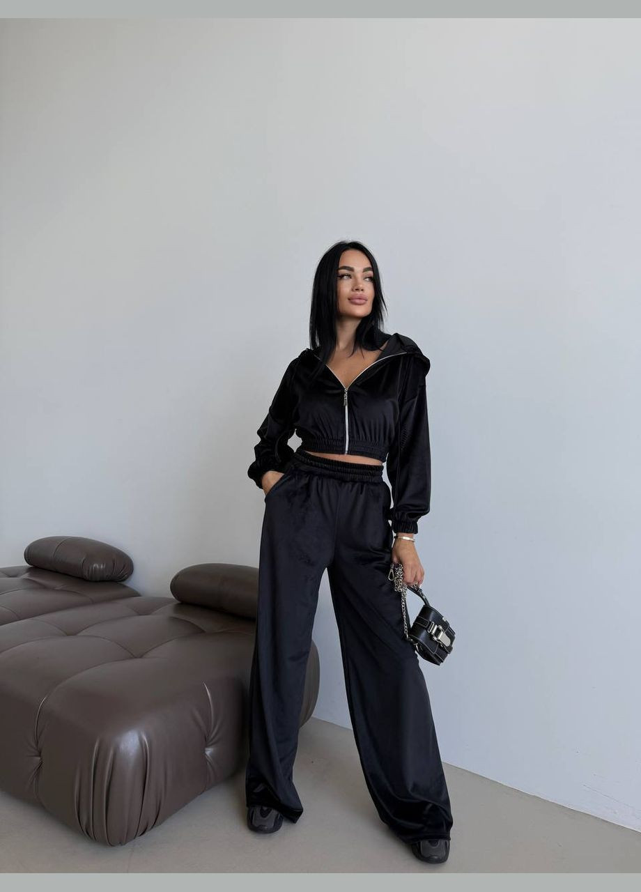 Костюм велюровый черный женский DoReMi (322581725)