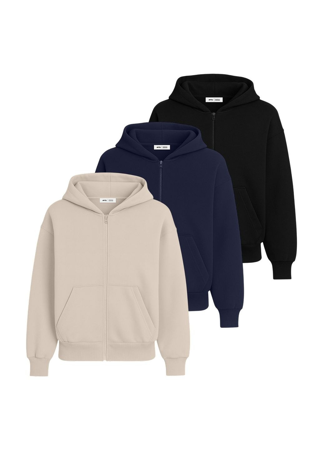 Набор женский худой 3шт комбинированный Бежевый/Темно-синий/Черный RAY PREMIUM LOOSE (363177908)