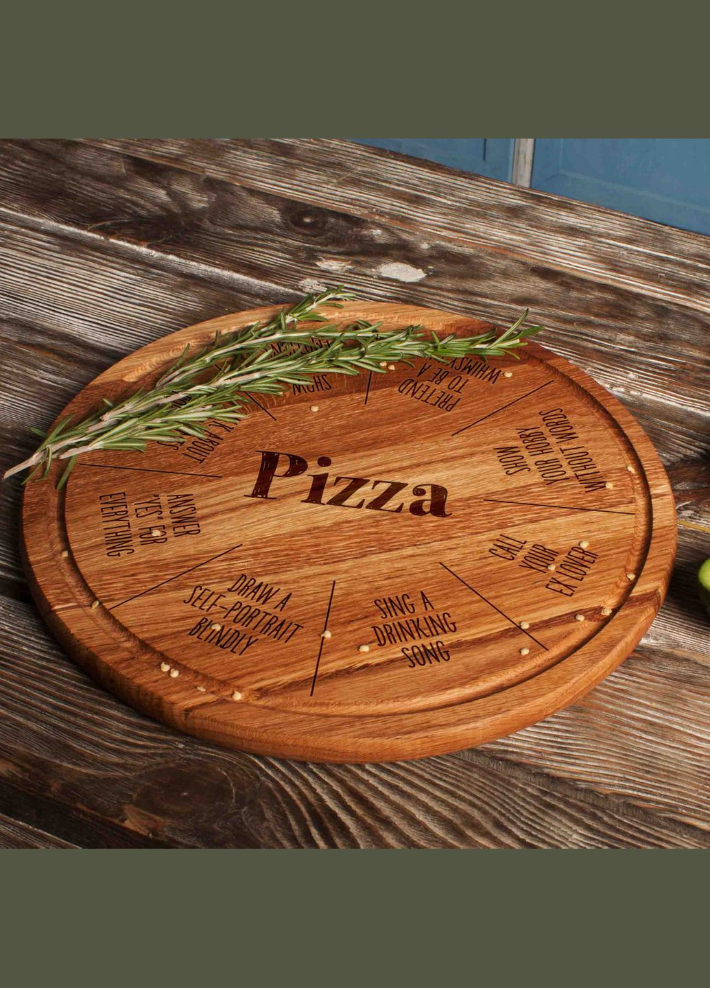 Дошка для нарізки "Pizza Board Game", 25 см, англійська BeriDari (293509794)