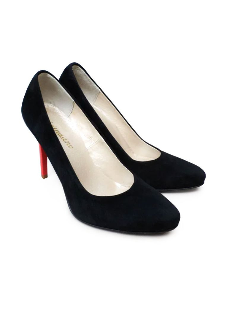 Ari Andano Туфлі човники чорні із натурального замшу на підборах 9см. туфлі-човники чорний з натуральна замша, — демісезон (348472375)