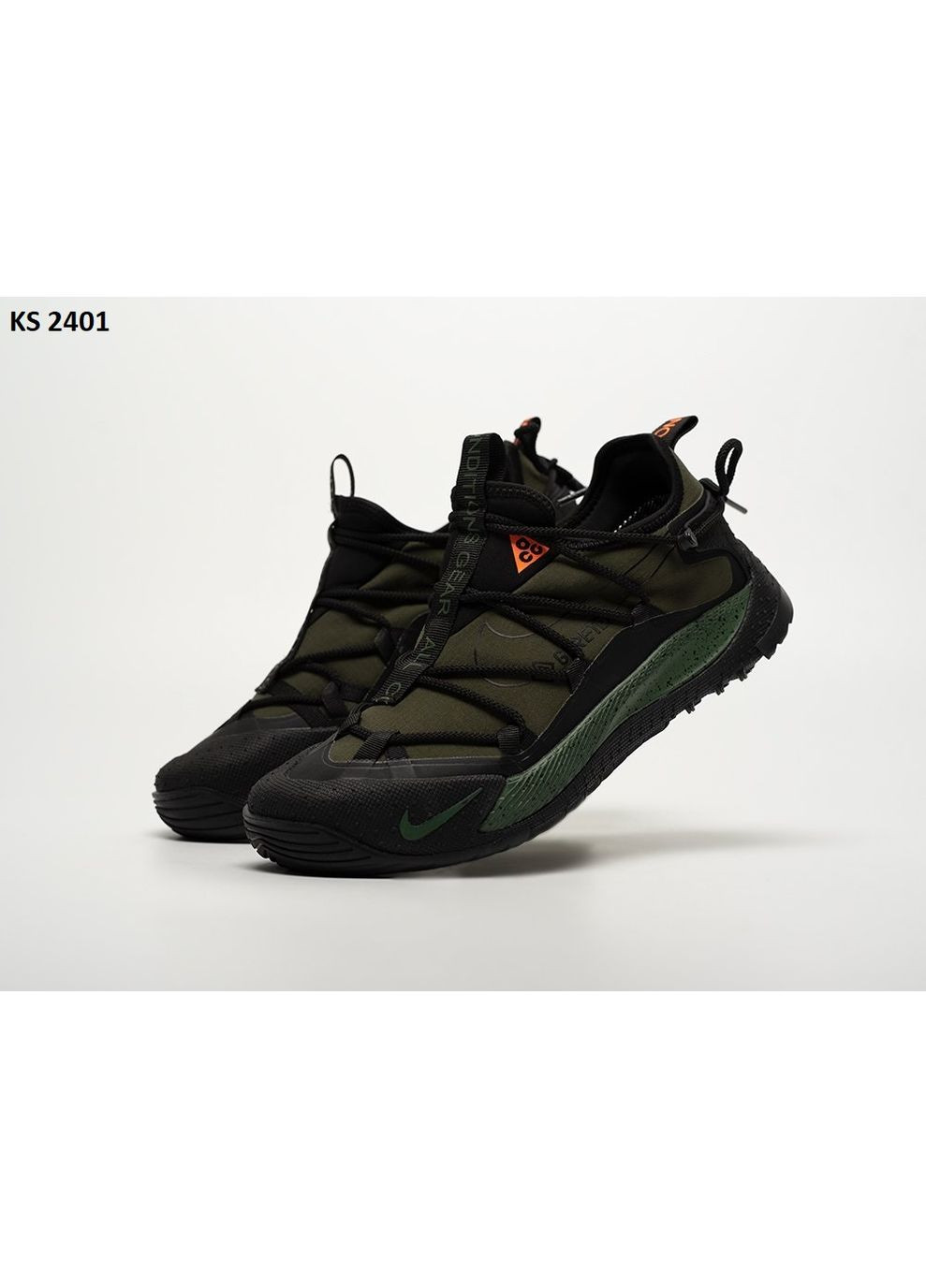 Серые демисезонные кроссовки мужские nike acg art terra antarktik low green найк асж No Brand