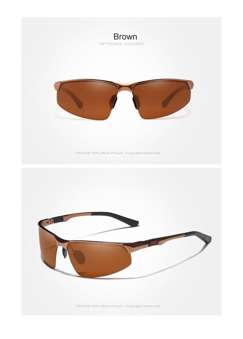 Чоловічі сонцезахисні окуляри для водіїв Спорт з поляризованими лінзами N9121 DESIGN Коричневий No Brand (307084727)
