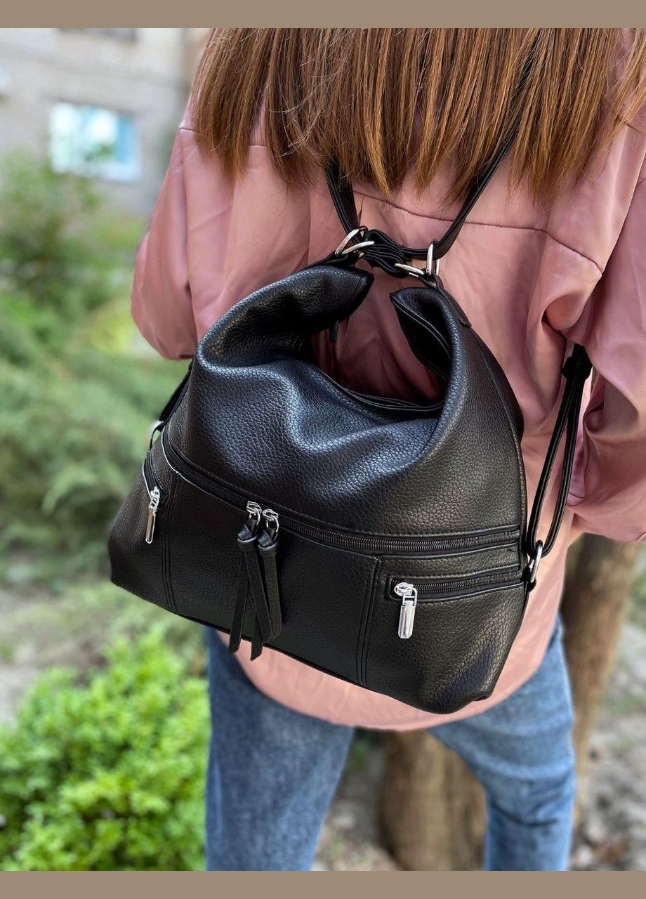 Сумка рюкзак женский трансформер черная PTR No Brand (317769720)