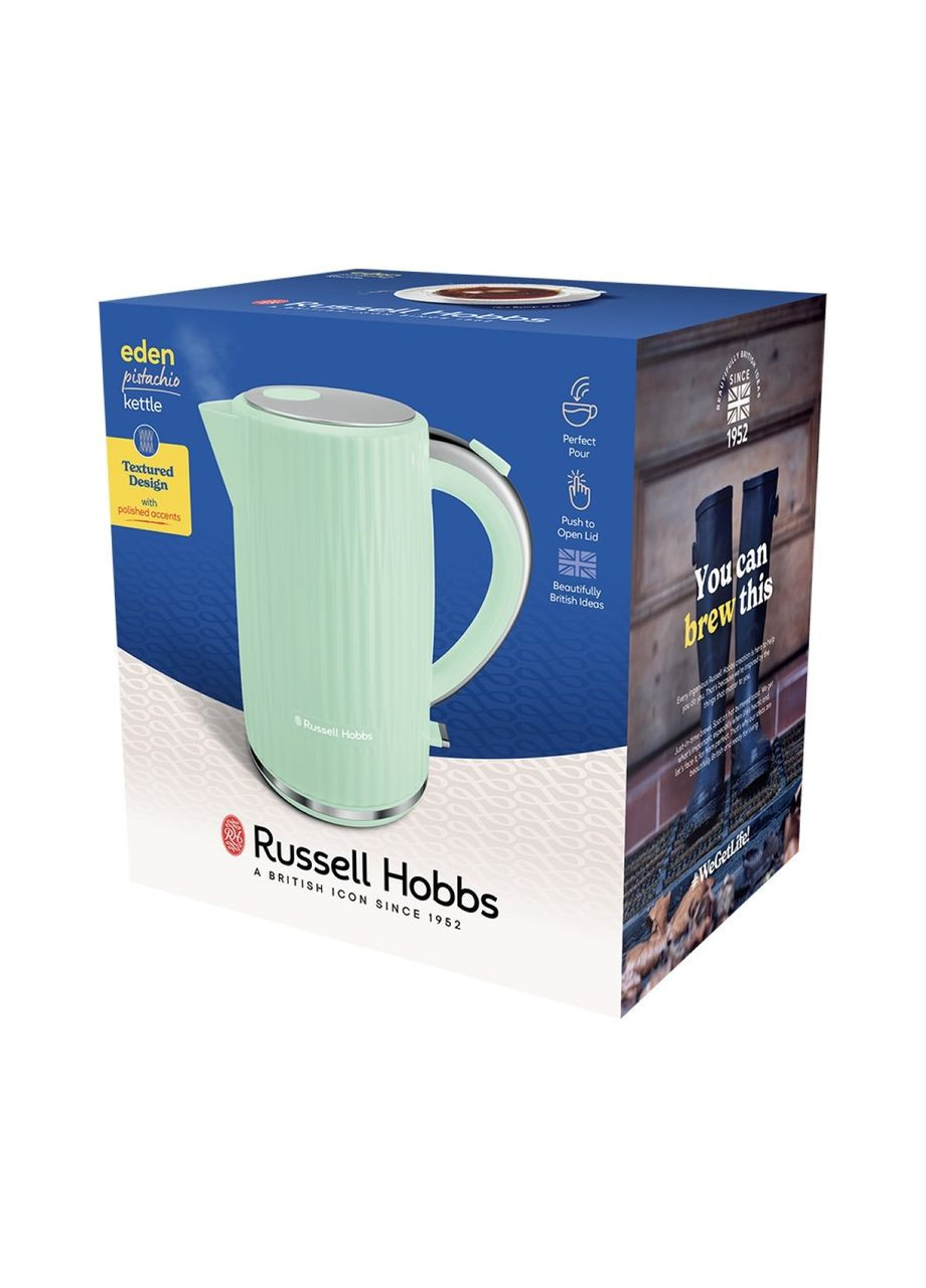 Электрочайник Eden, 1.7л, нержавеющая сталь, пластик, фисташковый Russell Hobbs (314748067)
