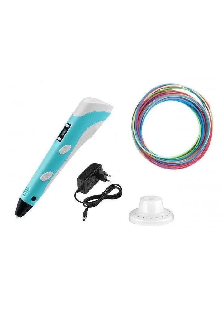 3D ручка для рисования с экраном Pen3 MyRiwell с LCD дисплеем трафарет Голубой No Brand (391107189)