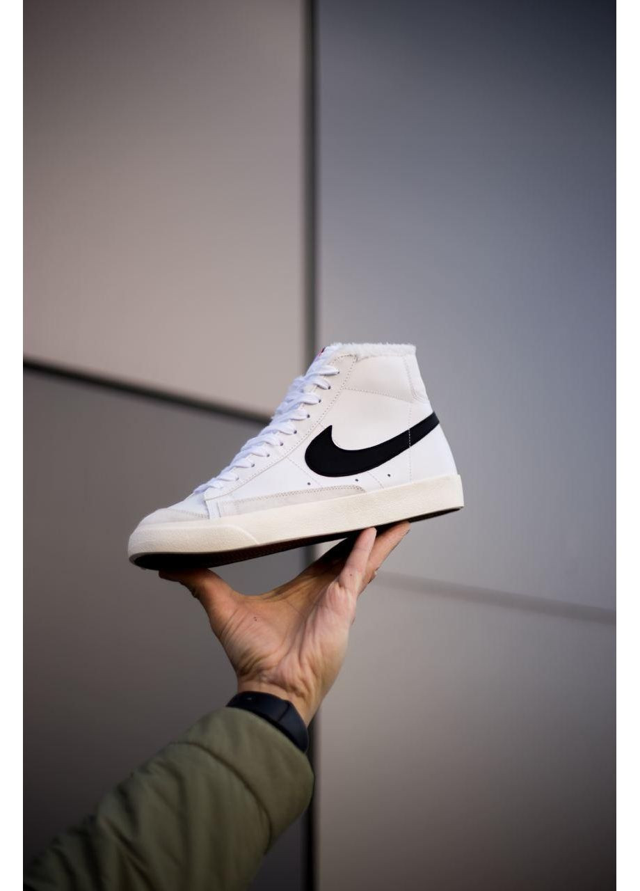 Черные зимние кроссовки мужские nike blazer mid 77 white black найк блейзер No Brand