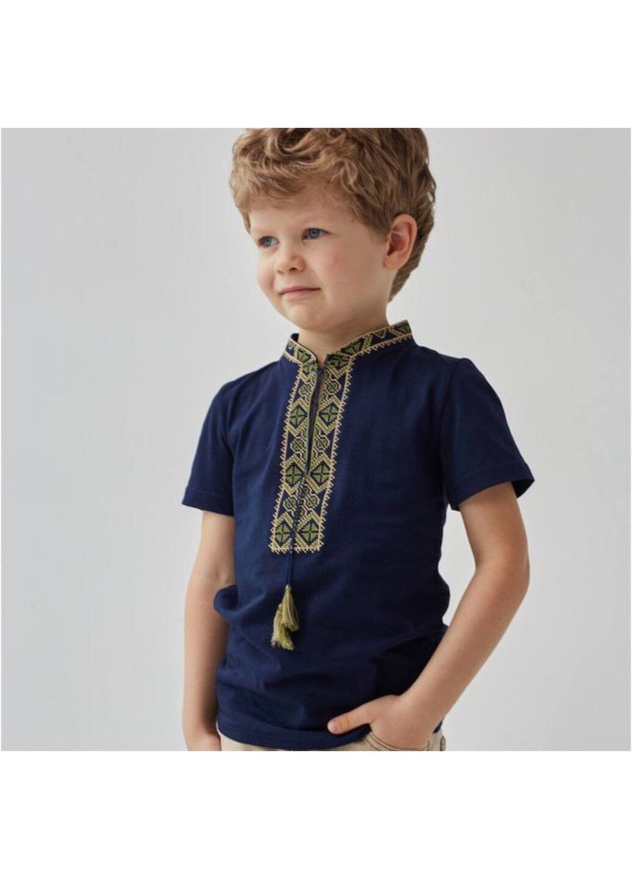 Синяя вышиванка футболка для мальчика Модняшки (298304529)