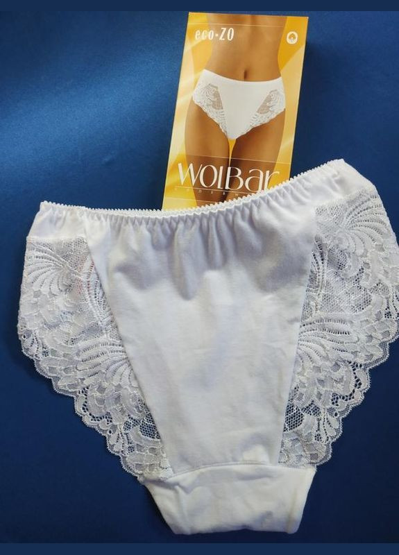 Женские трусики бежевые хлопковые с кружевом eco-zo Wolbar (369612973)