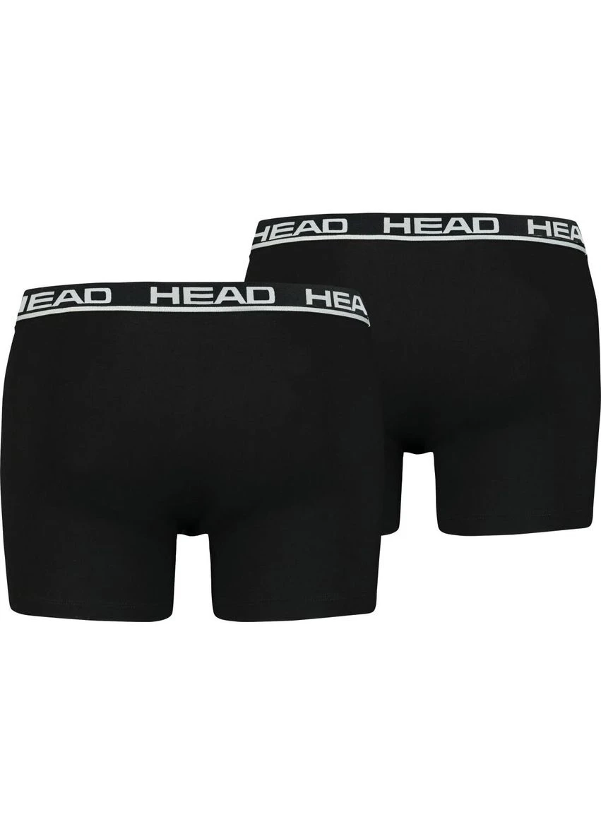 Трусы (боксерки) черные (2 штуки) 701202741-005 Head BASIC BOXER 2P (397846523)