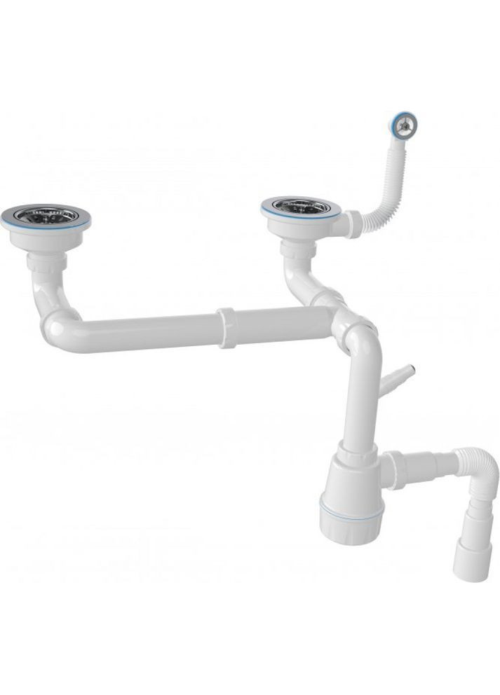 Сифон кухонный двойной из нержавеющей стали Mokko Шоколадный (35350114250) Adamant (372017493)