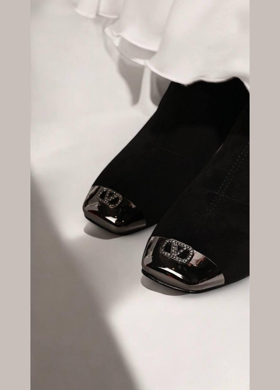 Чорні демісезонна ботильони жіночі чорні замшеві No Brand Демісезонні