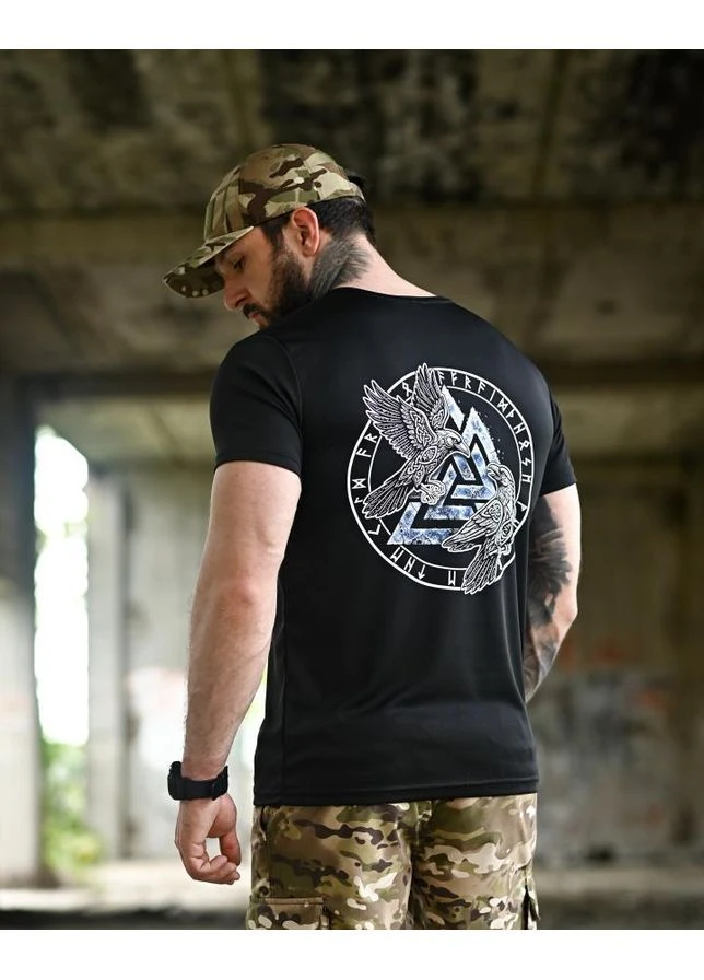 Тактическая мужская футболка с принтом черная Freedom (397288583)