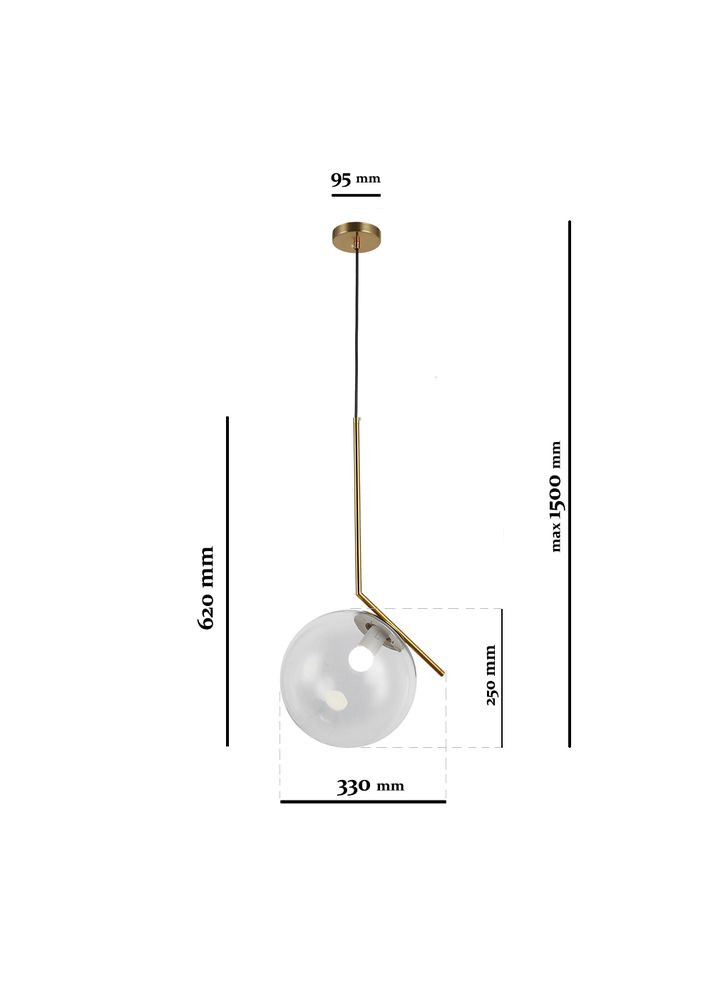 Підвісний світильник 9163816-1 BRZ+CL (LVS3746) Levistella (305754942)