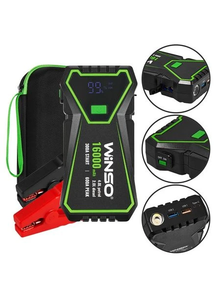 Пусковий пристрій Jump Starter 300A/600A 16000mAh Winso (306717052)