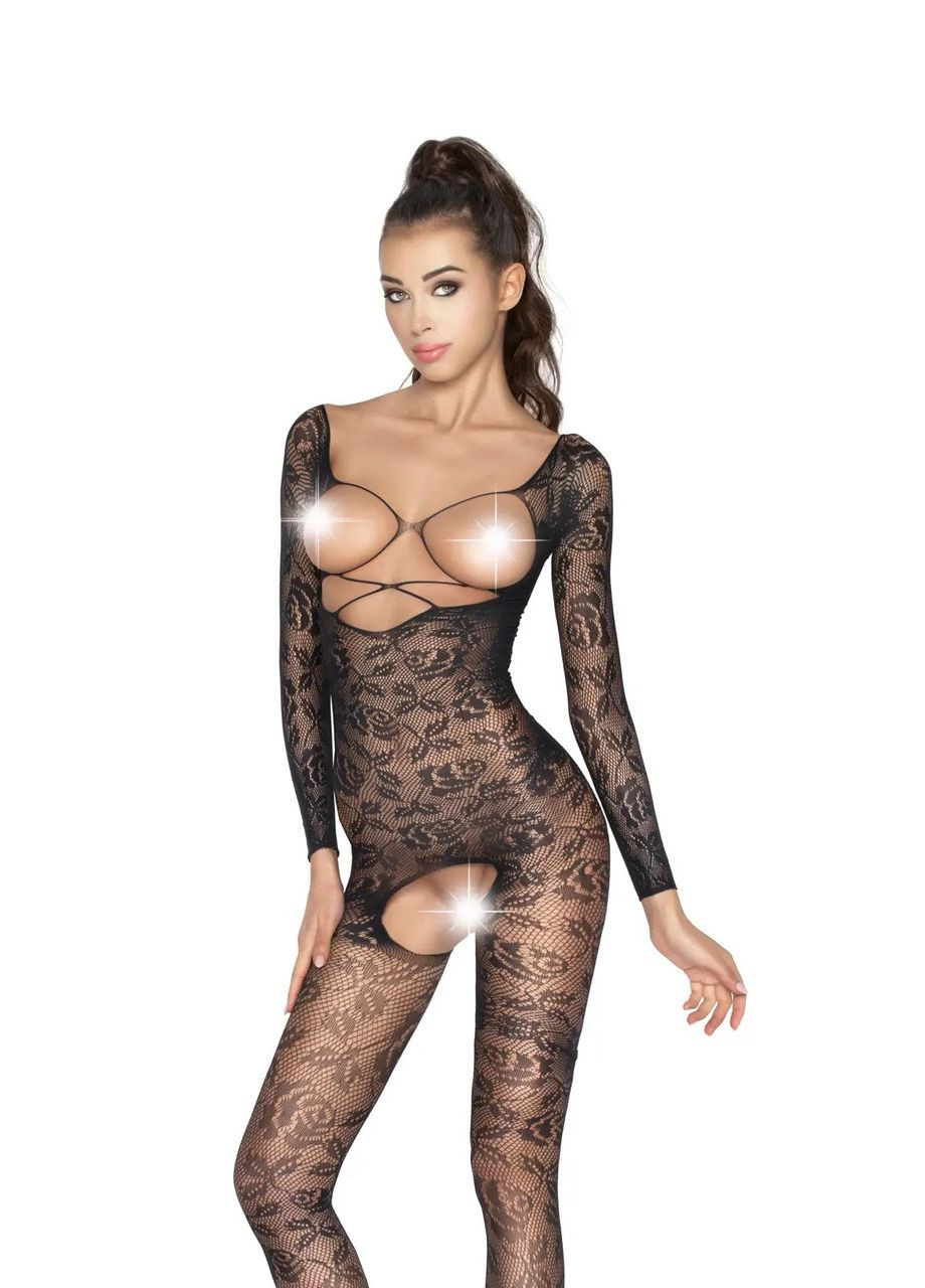 Комбінезон з відкритими грудьми, чорний BS031 S/L Passion (303897738)