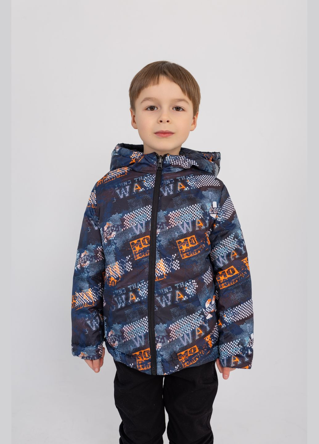 Комбинированная демисезонная двухсторонняя куртка синий Cvetkov Робби