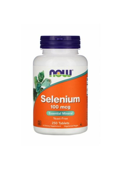 Селен (Selenium),, без дріжджів, 100 мкг, 250 таблеток (NOW01482) Now Foods (266038873)