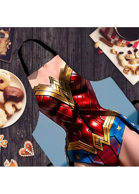 Фартук с дизайном Супер Женщина Прикольный передник с принтом размер 80×60 Україна ТД (369658415)