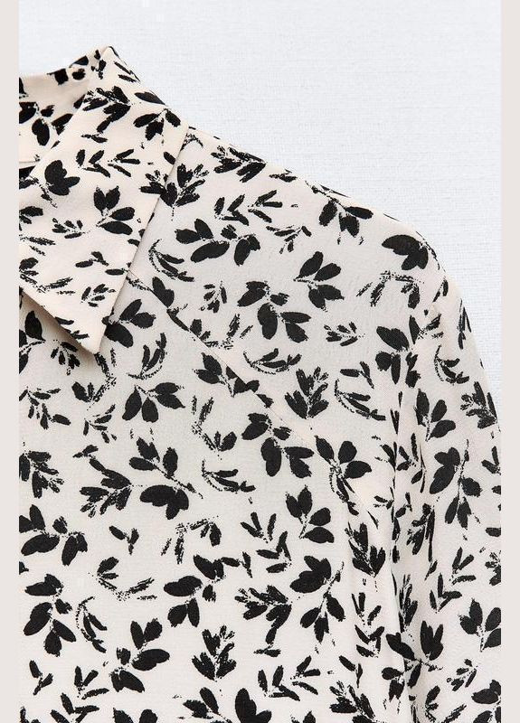 Чорна коротка сукня сорочка в квітковий принт Zara