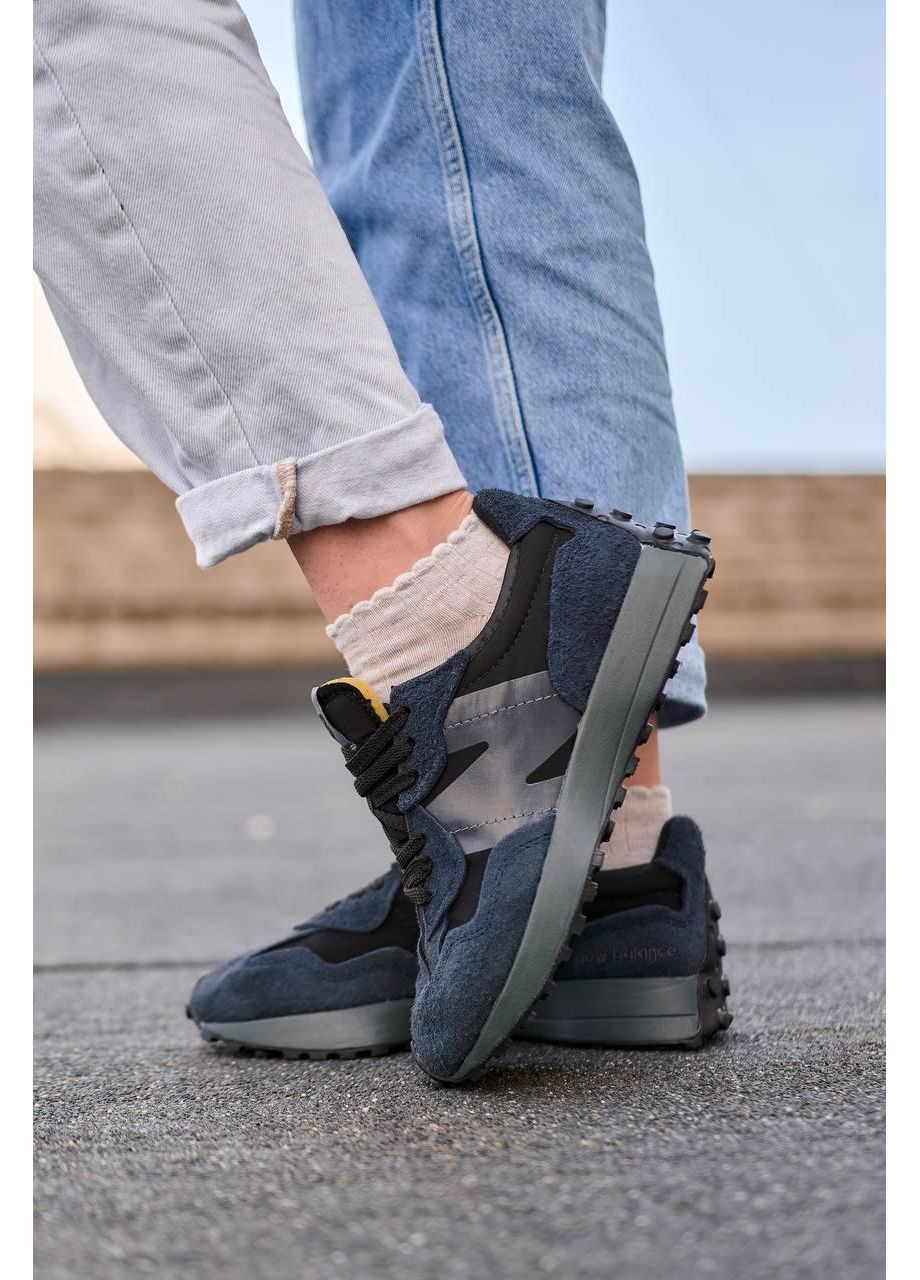 КРОСІВКИ ЖІНОЧІ NEW BALANCE 327 DARK BLUE НЬЮ БЕЛАНС 327 No Brand сині демісезони (368862185)
