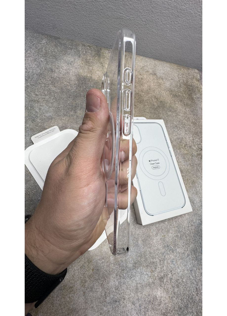 Прозрачный чехол Clear Case MagSafe+Animation для iPhone 17 с кнопкой для Айфон/Анимация No Brand (370269459)