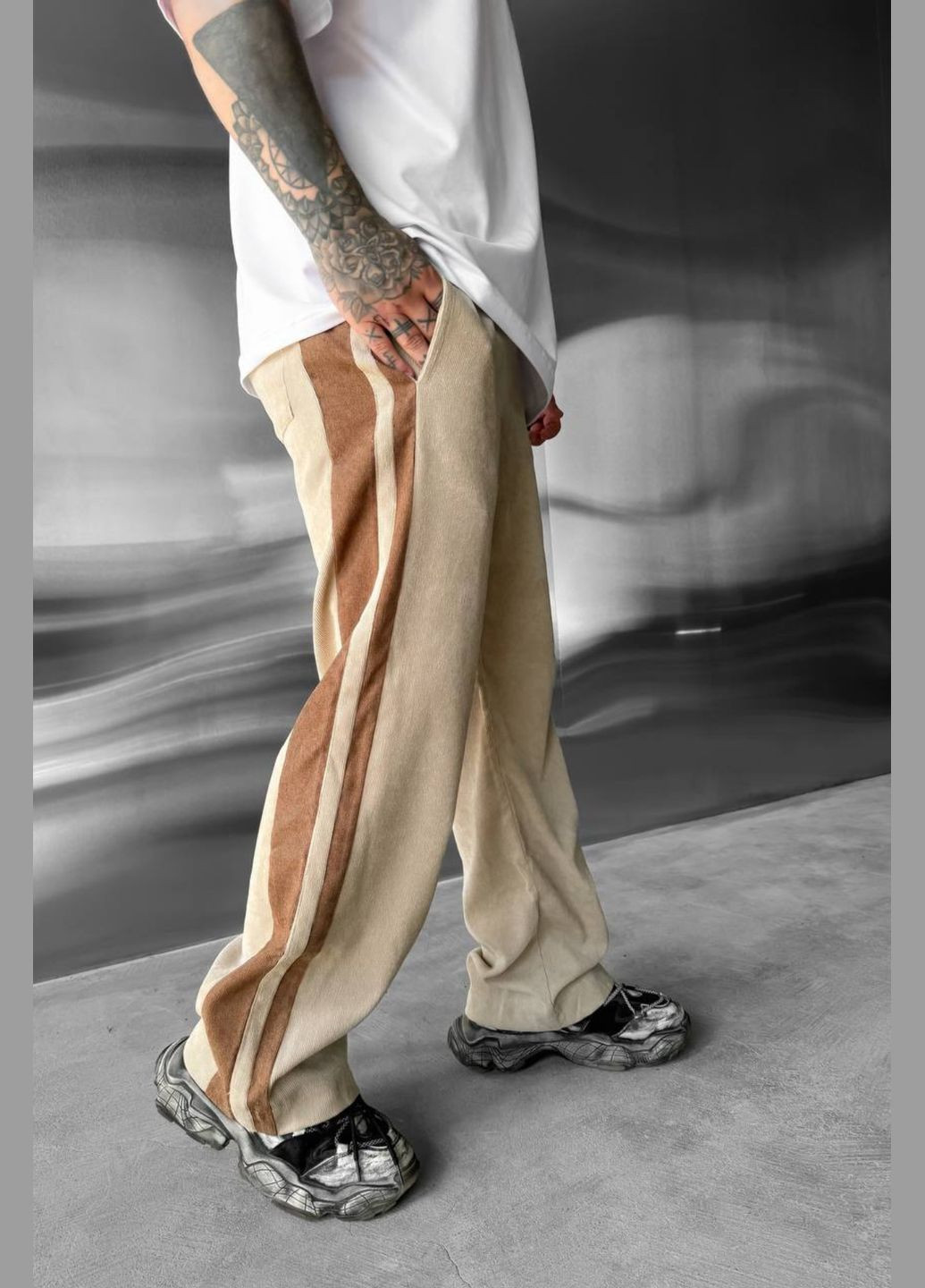 Стильні штани з тонкого мікровельвету No Brand (322443615)