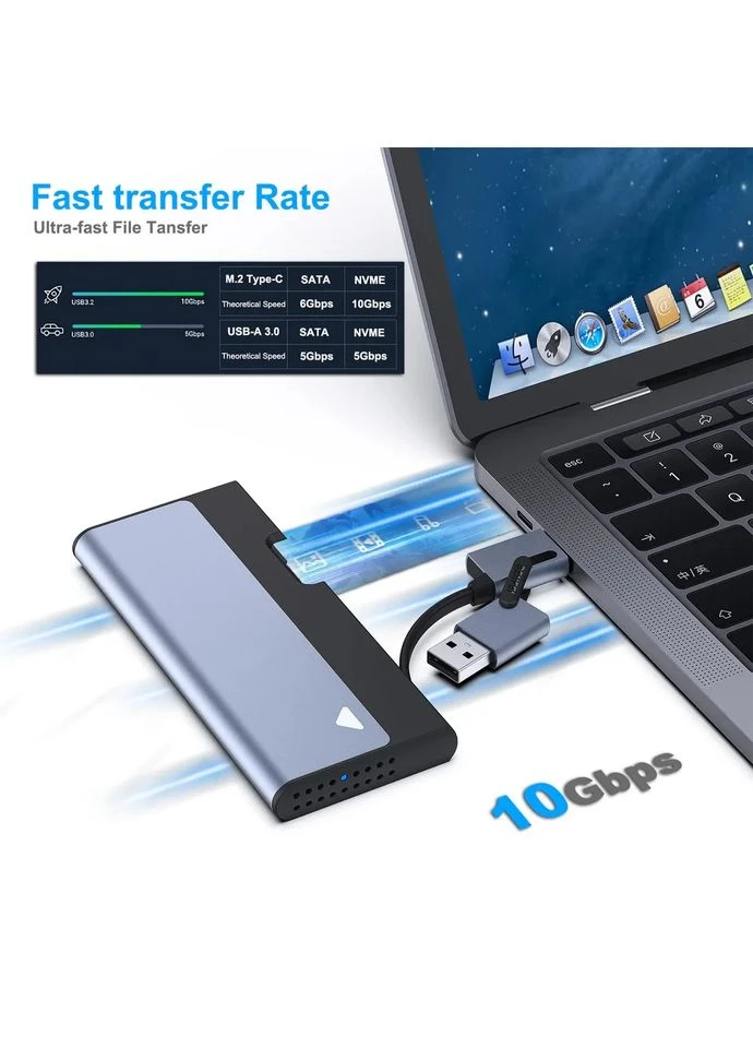 Корпус карман для SSD (000345) 10Gbps M.2 NVMe SATA внешний адаптер USB Type-C/Type-A Benfei (388579569)