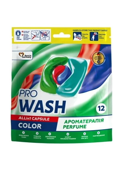 Капсули для прання All in 1 Color Ароматерапія 12 шт. (4823128002130) Pro Wash All in 1 Color Ароматерапія 12 шт. (389996083)
