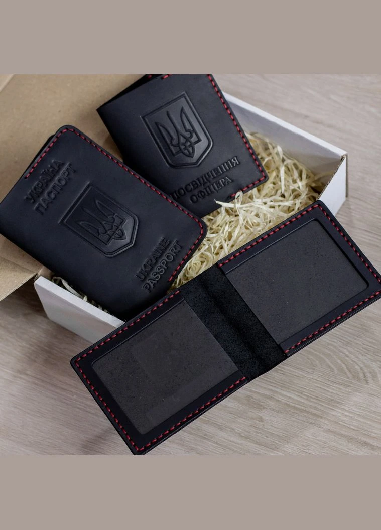 Набор обложек на УБД, удостоверение офицера и паспорт, с красной нитью SD Leather (299383560)