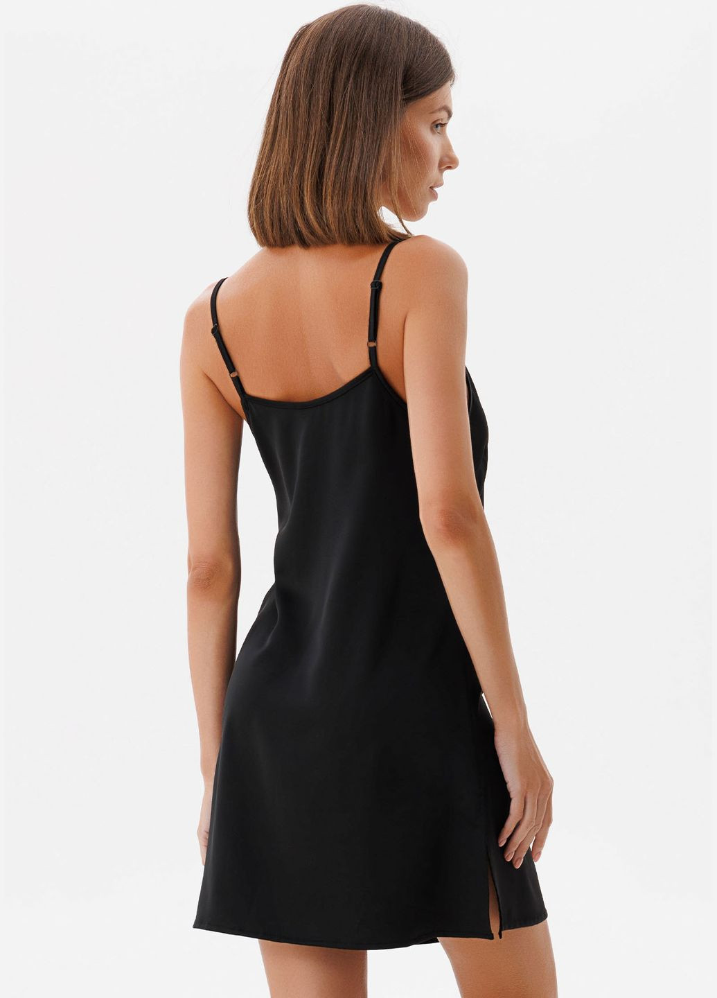 Чорна всесезон сорочка нічна №1656 Leinle