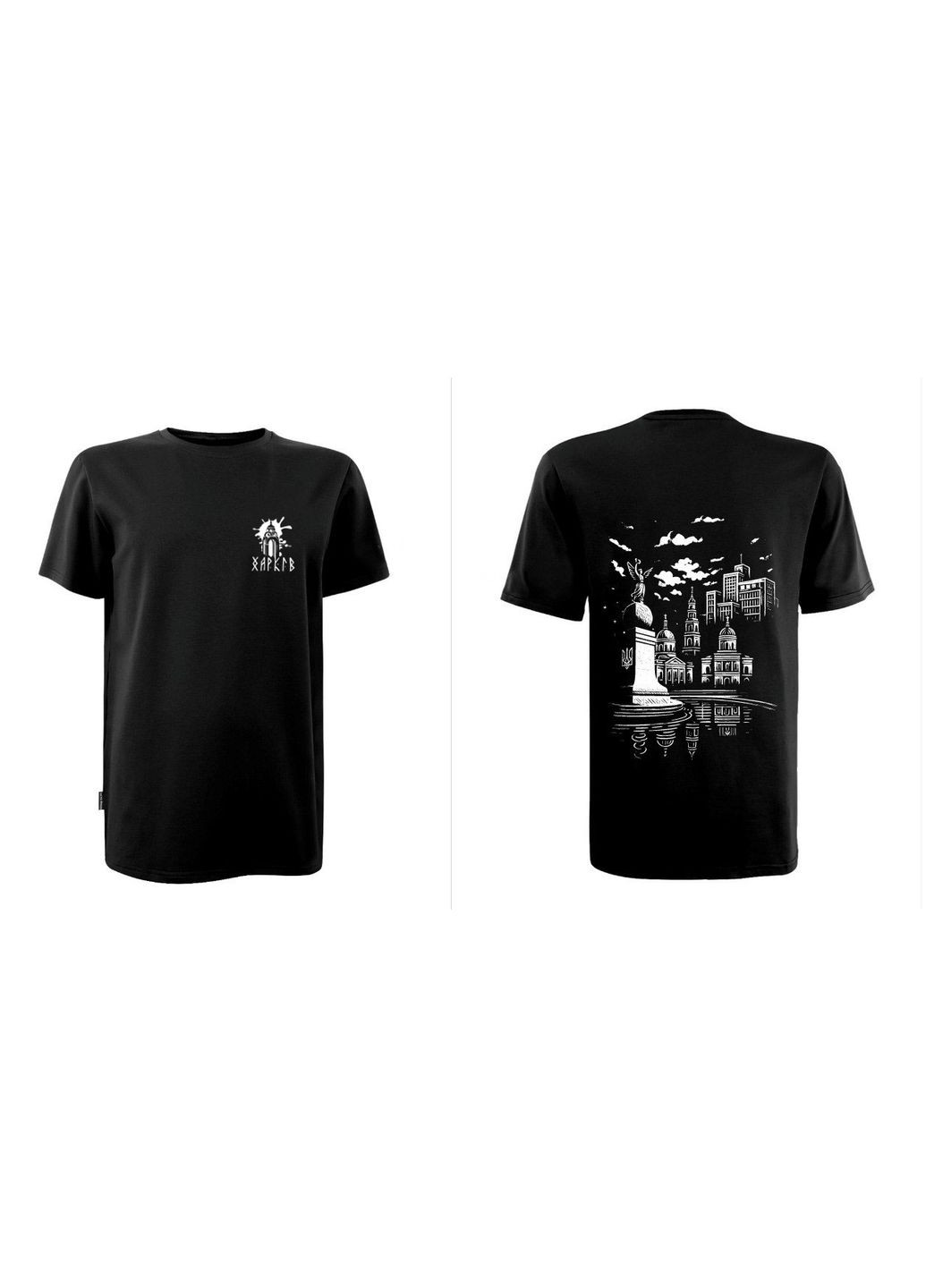 Чорна футболка унісекс чорна з коротким рукавом з принтом "україна,що летить" шовкографія 4PROFI