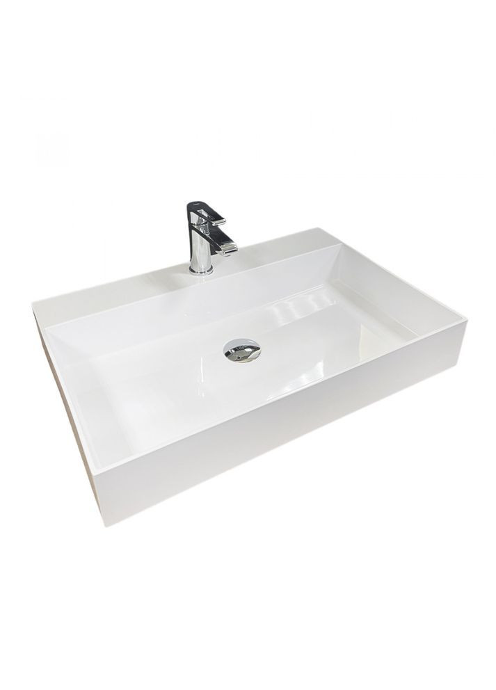 Умивальник зі штучного каменю 605х405мм, з отвором для змішувача, прямокутний SLENDER Білий (35580605405) Adamant (372444952)