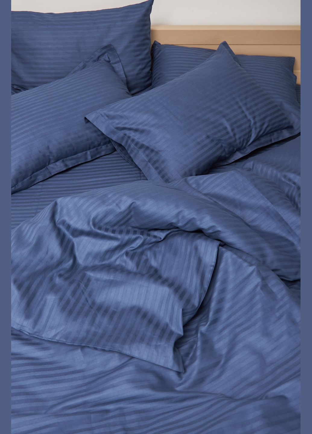 Комплект постельного белья семейный 143х210х2 наволочки 2х40х60 Satin Stripe (MS-820000515) Moon&Star delfi blue (284416185)
