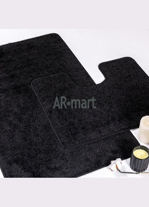 Набор ковриков в ванную комнату Unimax Black 60х100 и 60х50 см черный Confetti (339619206)