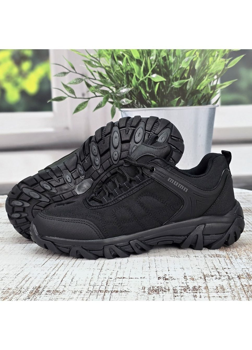 Черные демисезонные кроссовки мужские текстильные демисезонные с утеплителем KMB