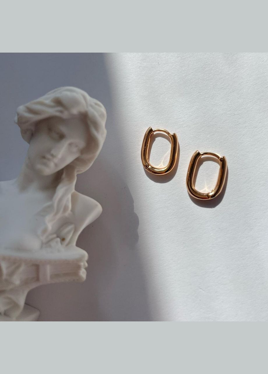 Сережки позолота Xuping Класичні мінімалізм Золото 14 мм S15140 Xuping Jewelry (328943454)