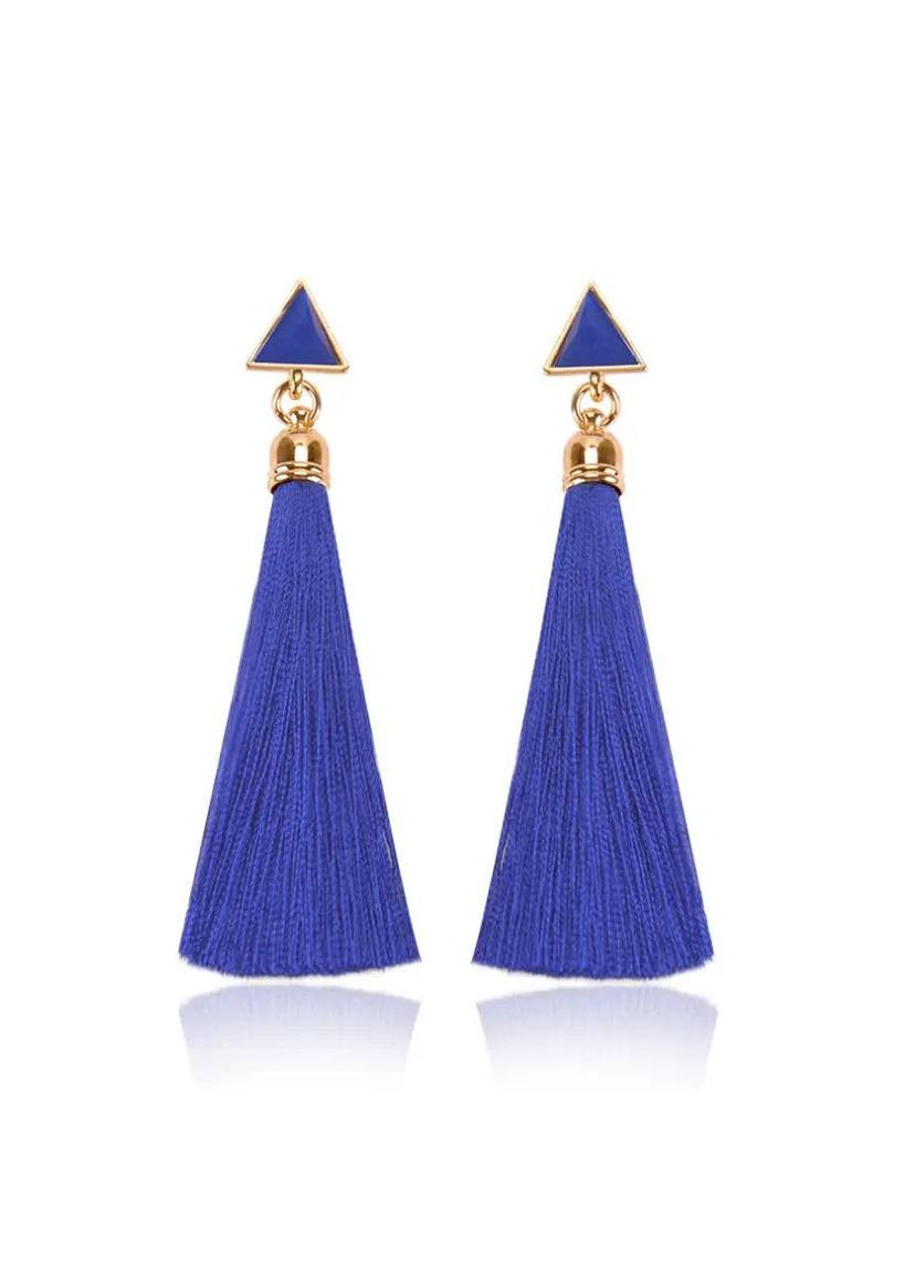 Элегантные серьги с длинными текстильными кисточками. No Brand (341730513)