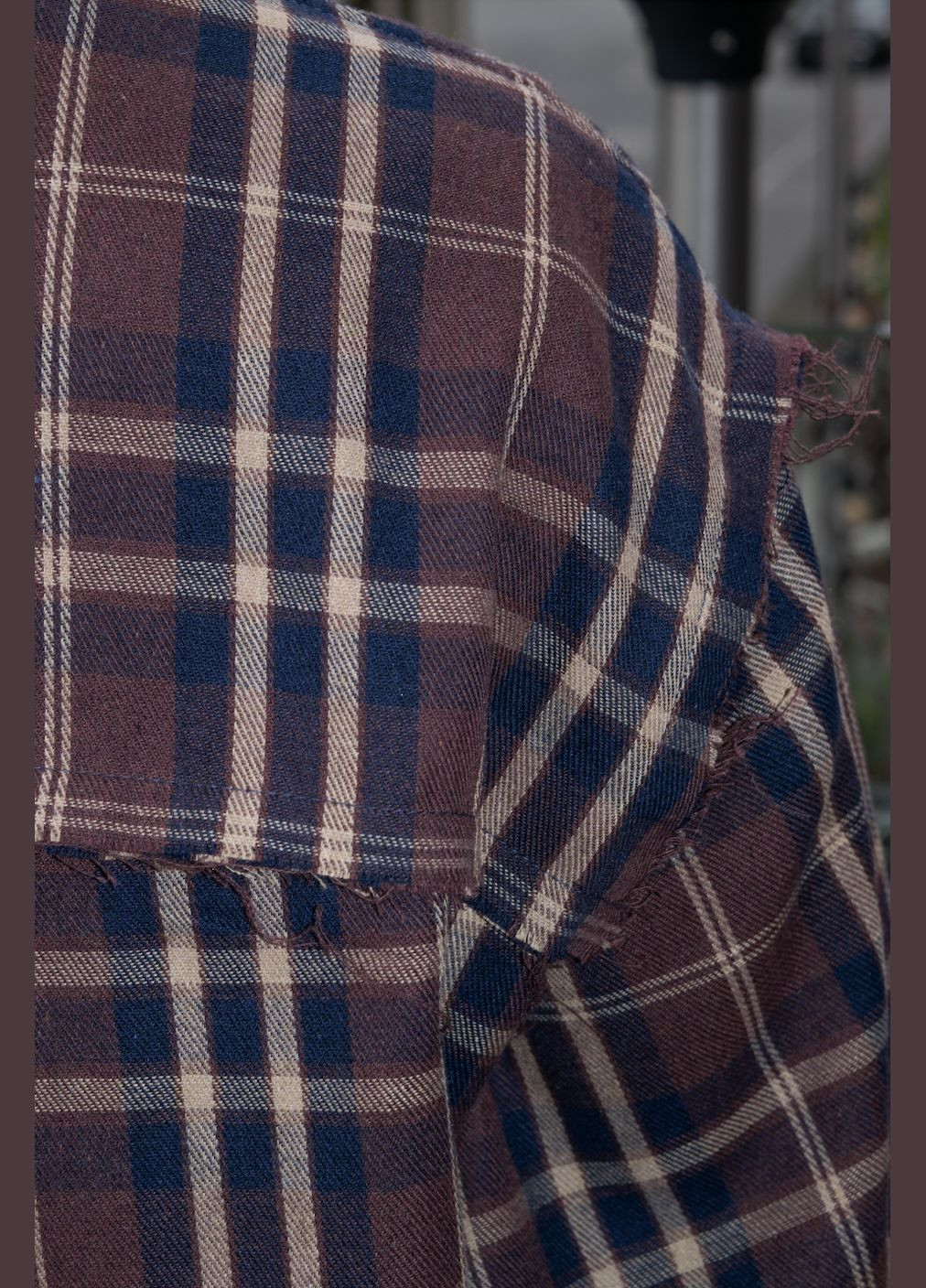 Коричневая спортивная, повседневный, кэжуал рубашка в клетку Marzo Atelier с длинным рукавом