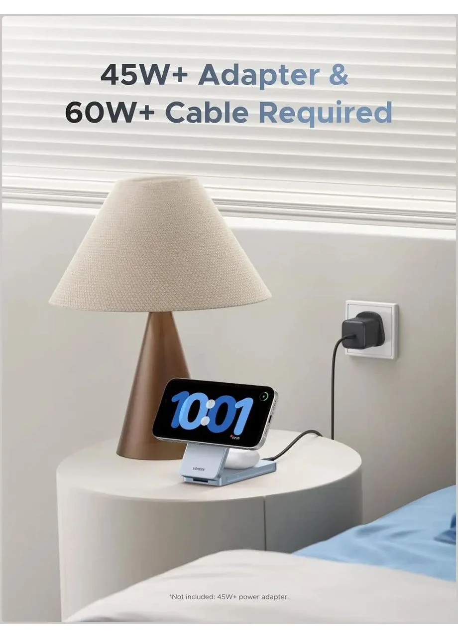 Беспроводное зарядное устройство W756 MagFlow Qi2 2-в-1, 25 Вт, сложное, USB-C, Ugreen (388365888)