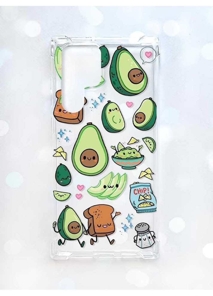 Чехол с утолщёнными углами на Samsung Galaxy S22 Ultra:: Милашки авокадо каваи (принт 305) CASE CONTROL (360680732)