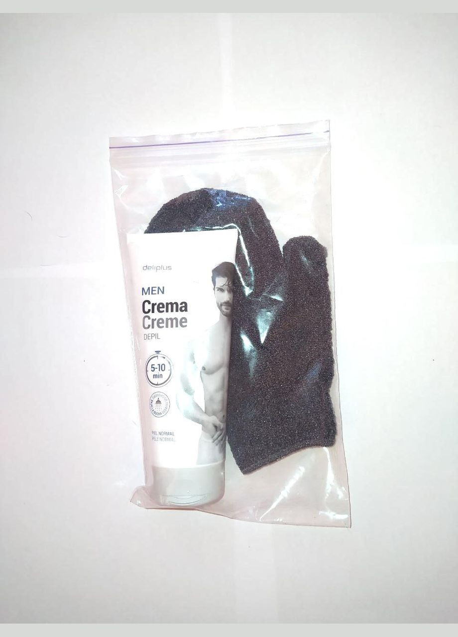 Чоловічий крем для депіляції 2 в 1 (крем + рукавиця) 200 мл. Men Crema Depil 2 (Без упаковки !!!) Deliplus (280947378)