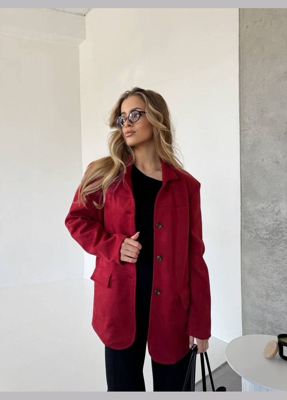Жіночий замшевий піджак жакет на гудзиках штучна замша No Brand (322648423)