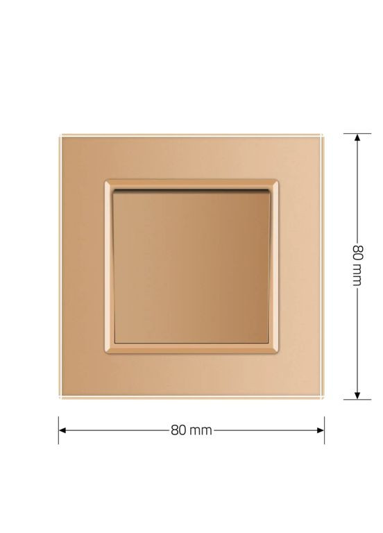 Кнопковий вимикач без фіксації Дзвінковий вимикач Імпульсний вимикач золото скло (VL-C7FCMH-2AP) Livolo (370985140)