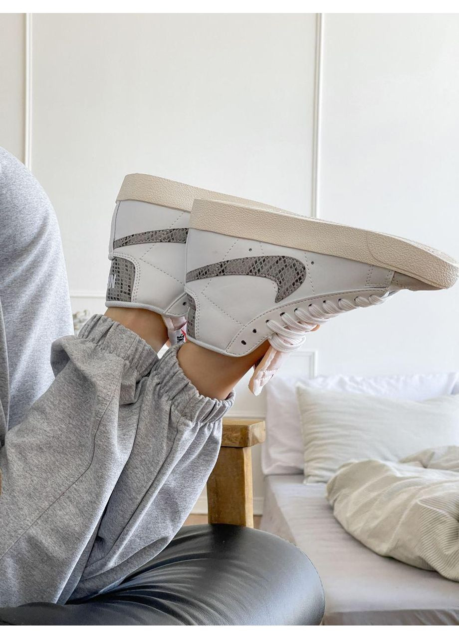 КРОССОВКИ ЖЕНСКИЕ NIKE BLAZER MID 77 ZEBRA НАЙК БЛЕЙЗЕР No Brand белые демисезоны (368868827)