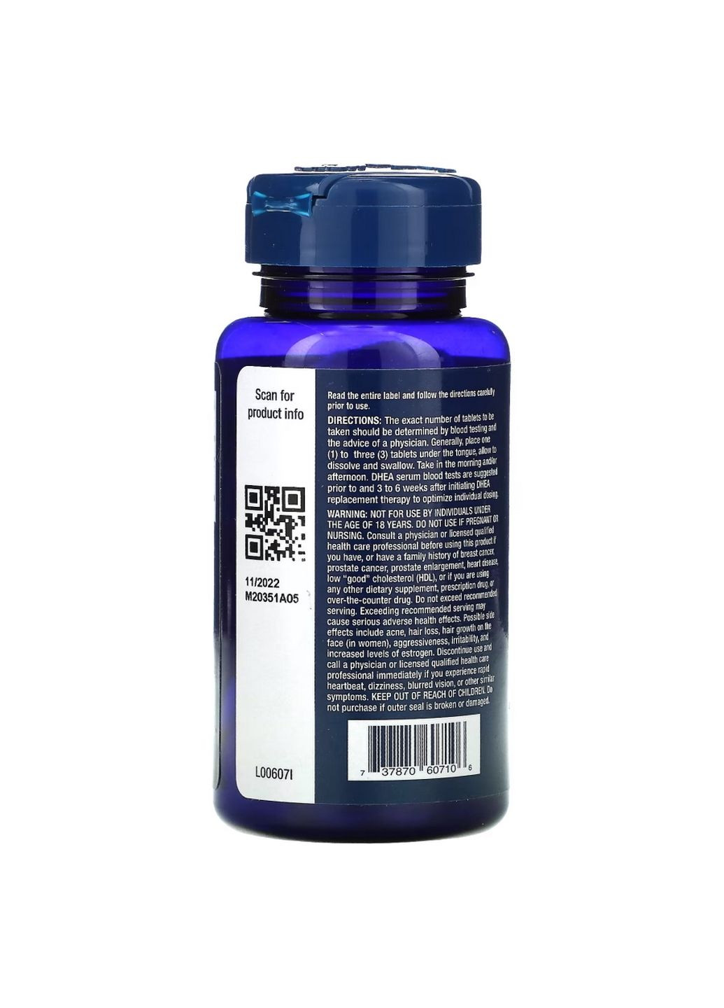 Стимулятор тестостерона DHEA 25 mg Dissolve, 100 таблеток Life Extension (293339976)