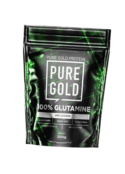 Глютамін порошок, L-Glutamine Powder, Pure Gold 500г Без смаку (32618001) Pure Gold Protein (326744764)