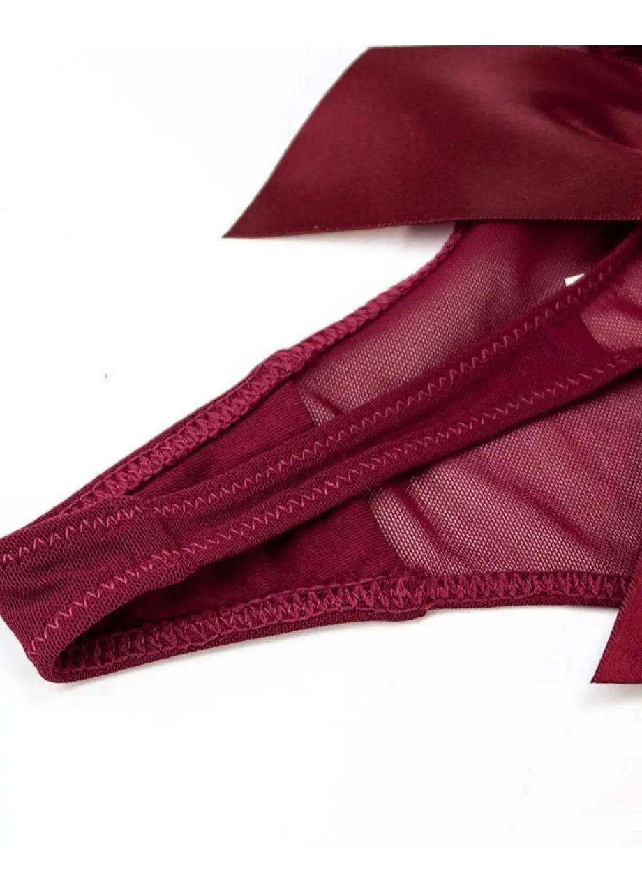 Женские трусики "Love is" с бантиком, Женское белье в сеточку, Стринги в сеточку No Brand трусики "Love is" із бантиком бордо (354331133)