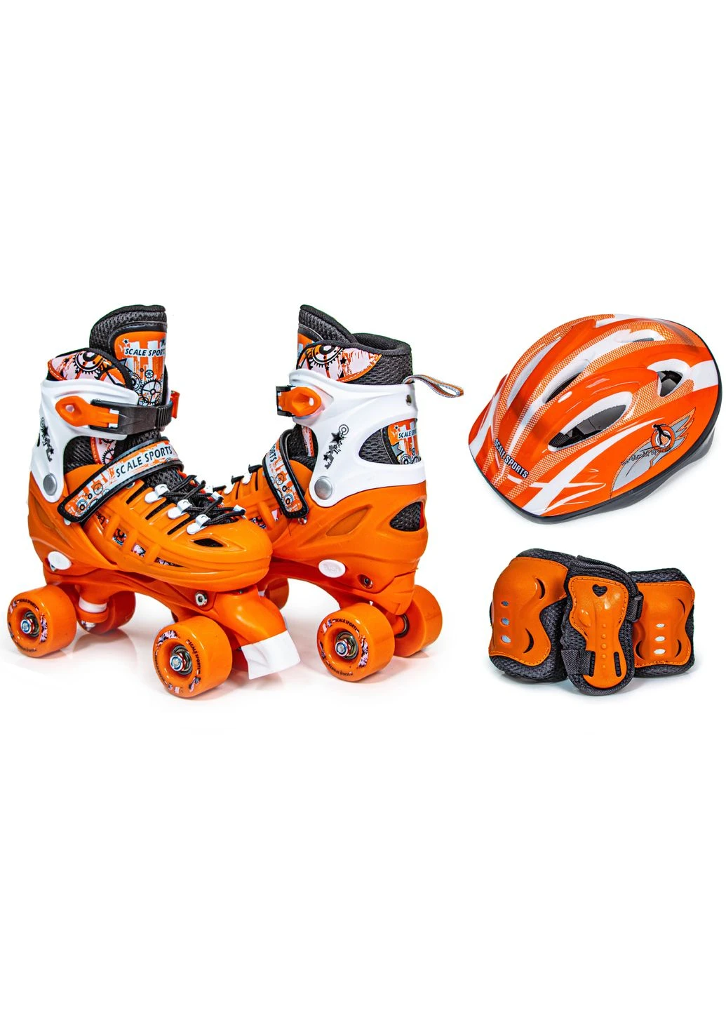 Комплект квадов с защитой Scale Sport. Orange (размер 29-33) 1921943281 Scale Sports (340912191)